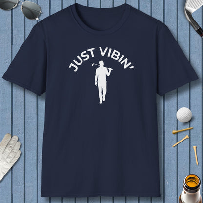 Just Vibin' - Adult Golf T-Shirt in Navy