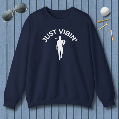 Just Vibin' - Adult Golf Sweatshirt in Navy