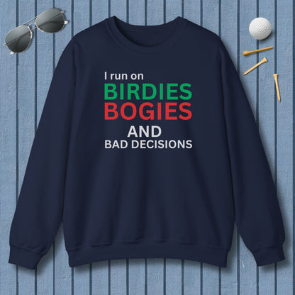 I run on... - Adult Golf Sweatshirt in Navy