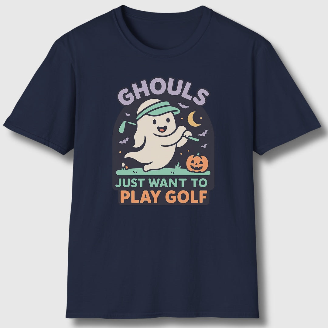 Ghouls Just Wanna Play Golf - Adult Golf T-Shirt in Navy
