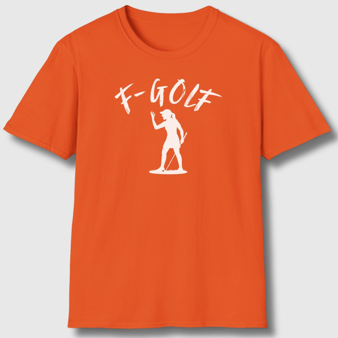 F-Golf (Female) - Adult Golf T-Shirt in Orange