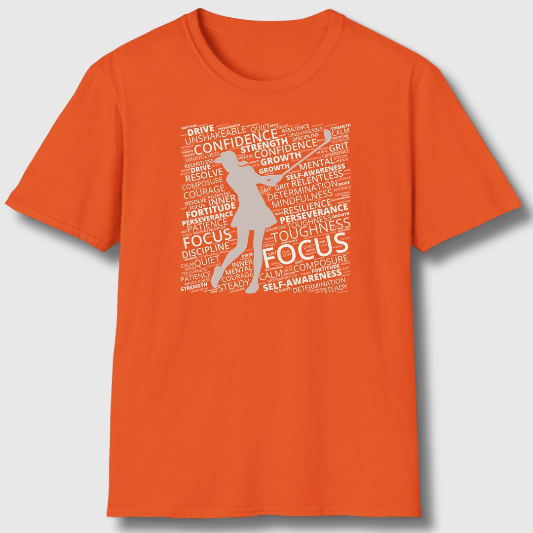 Unleash Your Mental Game (Female) - Adult Golf T-Shirt in Orange