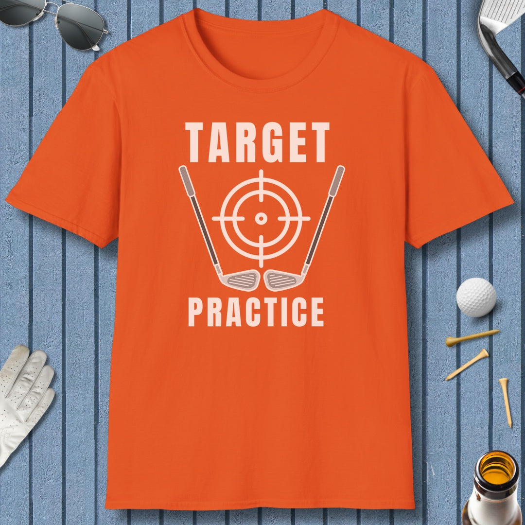 Target Practice - Adult Golf T-Shirt in Orange