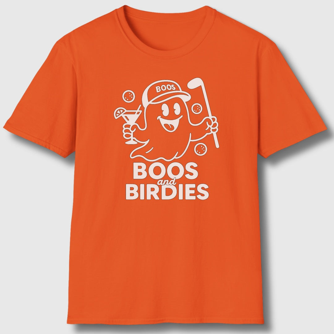 Boos and Birdies - Adult Golf T-Shirt in Orange