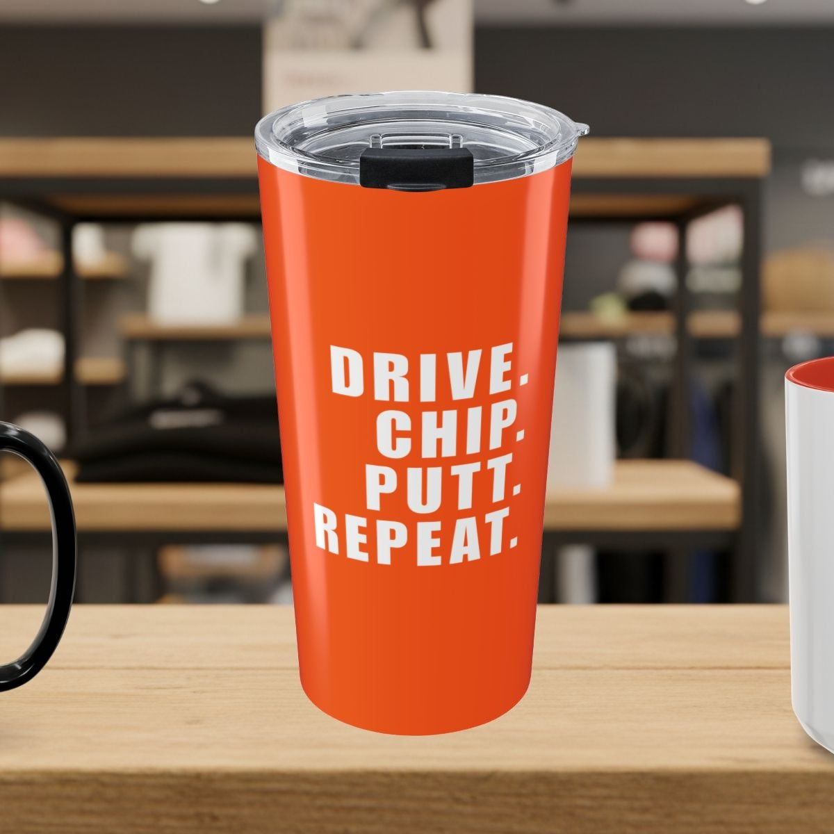 DRIVE CHIP PUTT REPEAT - 20oz Tumbler in Orange