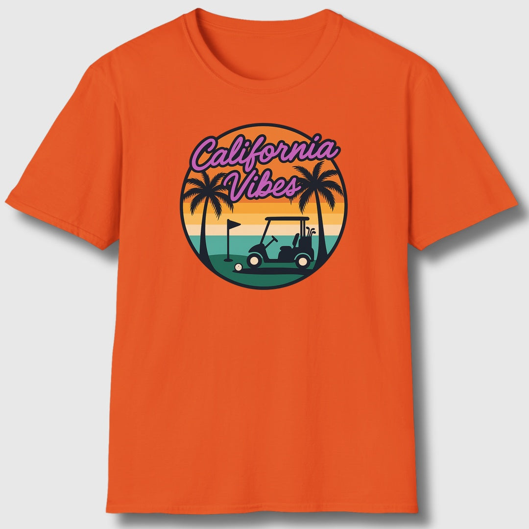 Golf Vibes - California Coast Edition - Adult Golf T-Shirt in Orange