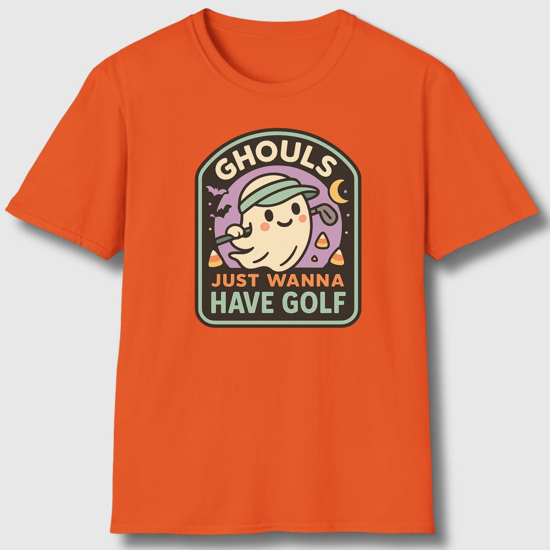 Ghouls Just Wanna Have Golf - Adult Golf T-Shirt in Orange