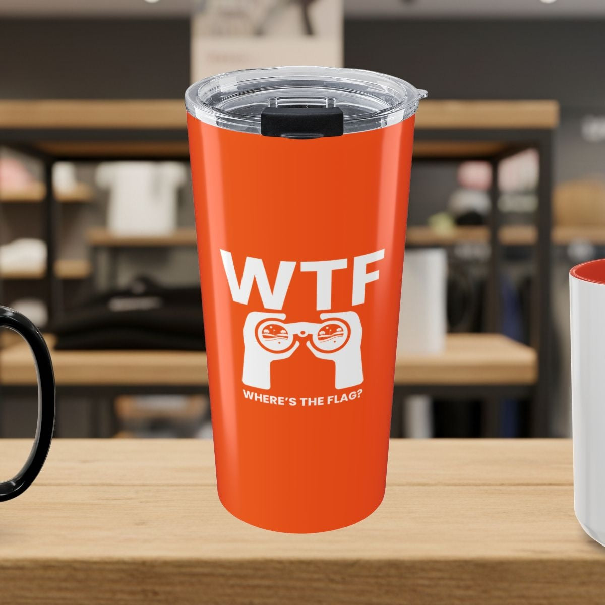 WTF - Where's the Flag - 20oz Tumbler in Orange