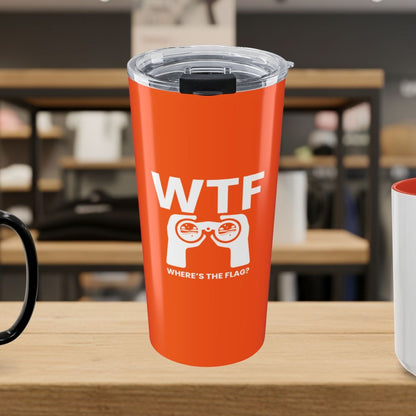 WTF - Where's the Flag - 20oz Tumbler in Orange
