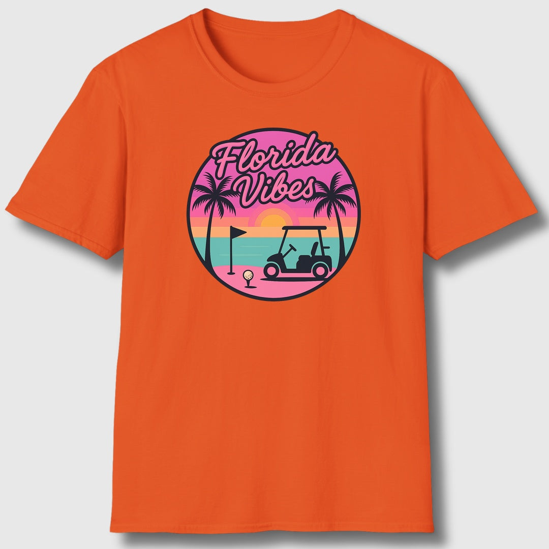 Golf Vibes - Florida Sunshine Edition - Adult Golf T-Shirt in Orange
