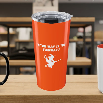Witch Way is the Fairway - 20oz Tumbler in Orange