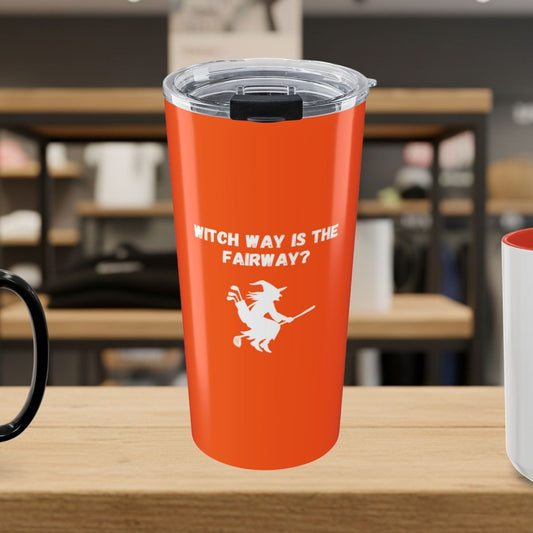 Witch Way is the Fairway - 20oz Tumbler in Orange