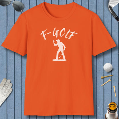 F-Golf (Male) - Adult Golf T-Shirt in Orange