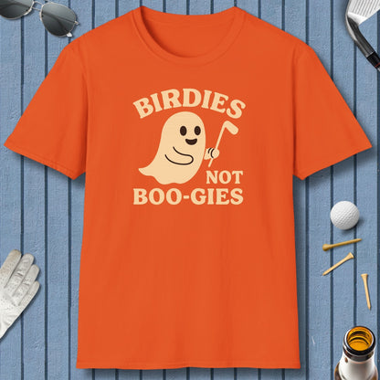 Birdies not BOO-GIES - Adult Golf T-Shirt in Orange