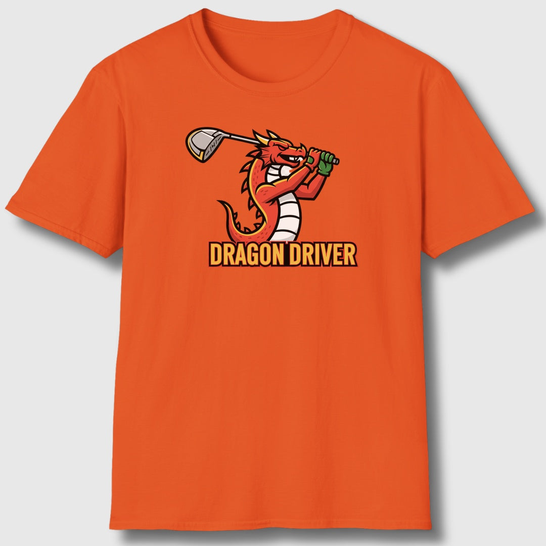 Dragon Driver - Adult Golf T-Shirt in Orange