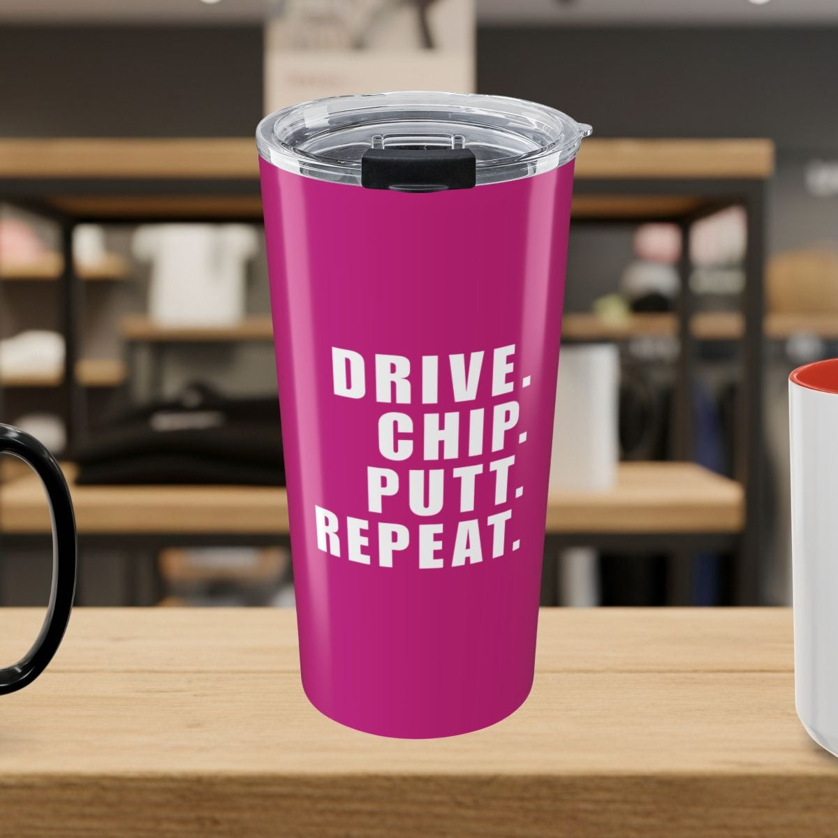 DRIVE CHIP PUTT REPEAT - 20oz Tumbler in Pink