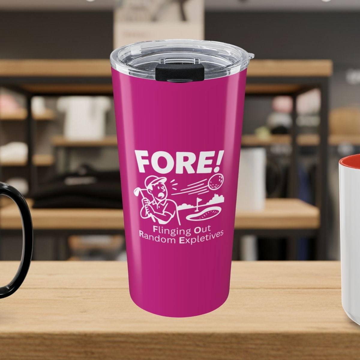 FORE! - Flinging Out Random Expletives! - 20oz Tumbler in Pink