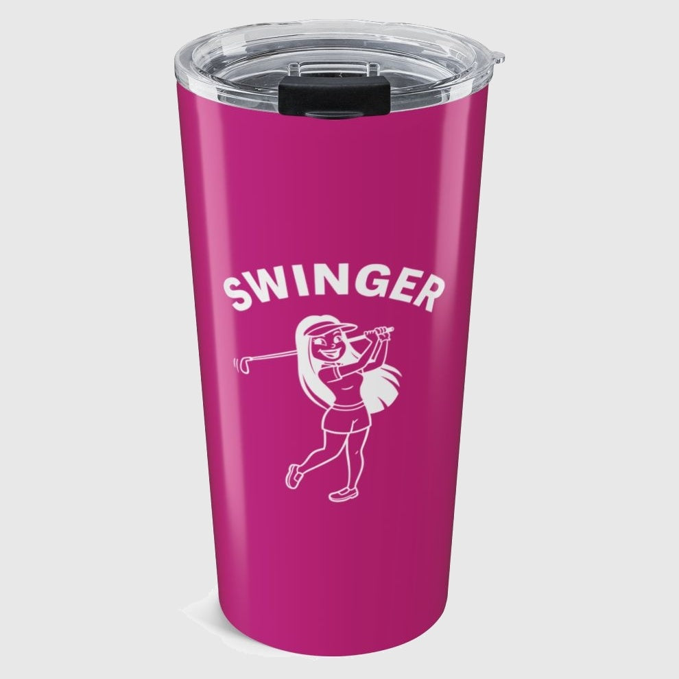 Retro Swinger Women's Golf T-Shirt - 20oz Tumbler in Pink