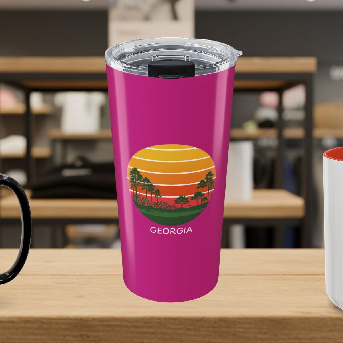 Retro Sunset - Georgia - 20oz Tumbler in Pink