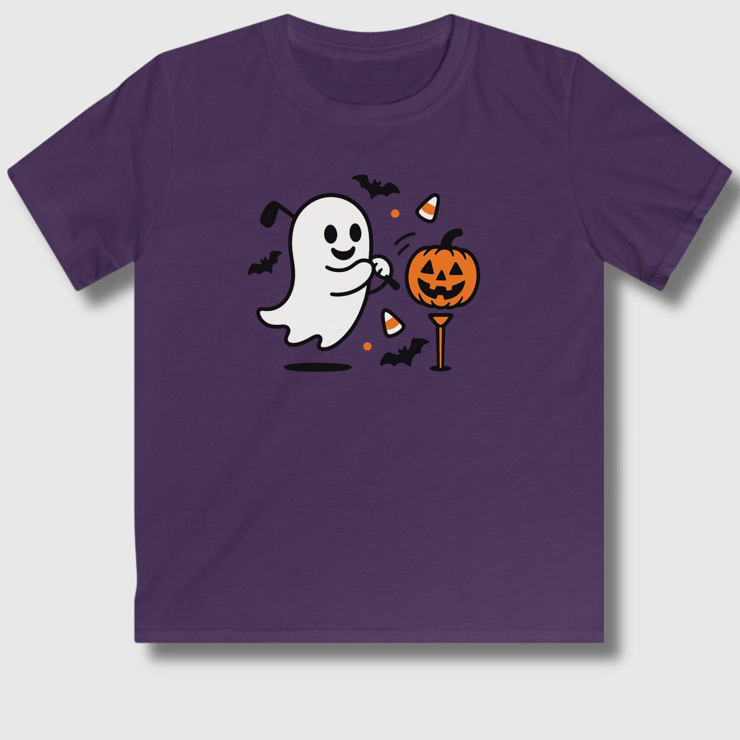 Ghost Tee Off - Youth Golf T-Shirt in Purple