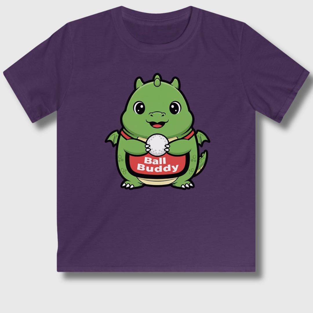 Ball Buddy Dragon - Youth Golf T-Shirt in Purple