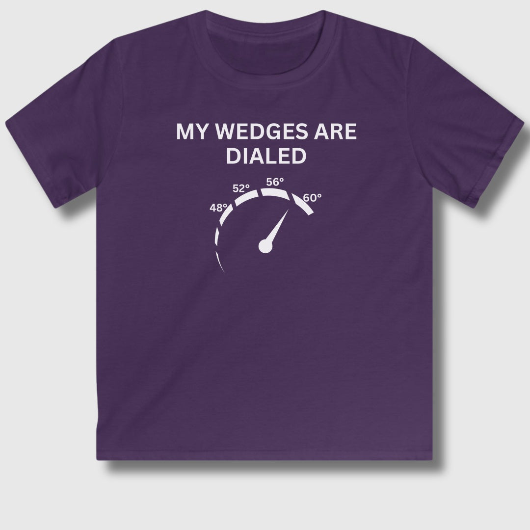 My Wedges are Dialed - Youth Golf T-Shirt in Purple