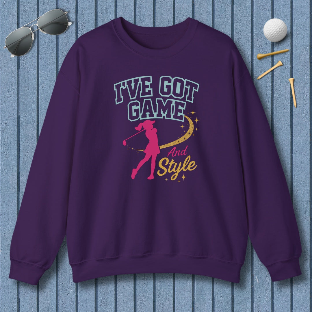 I've Got Game And Style - Adult Golf Sweatshirt in Purple