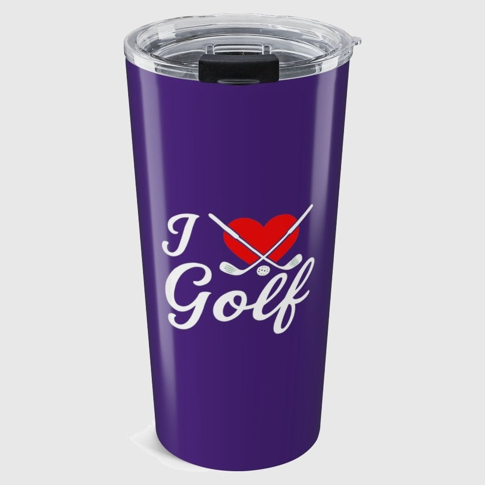 I Love Golf - 20oz Tumbler in Purple