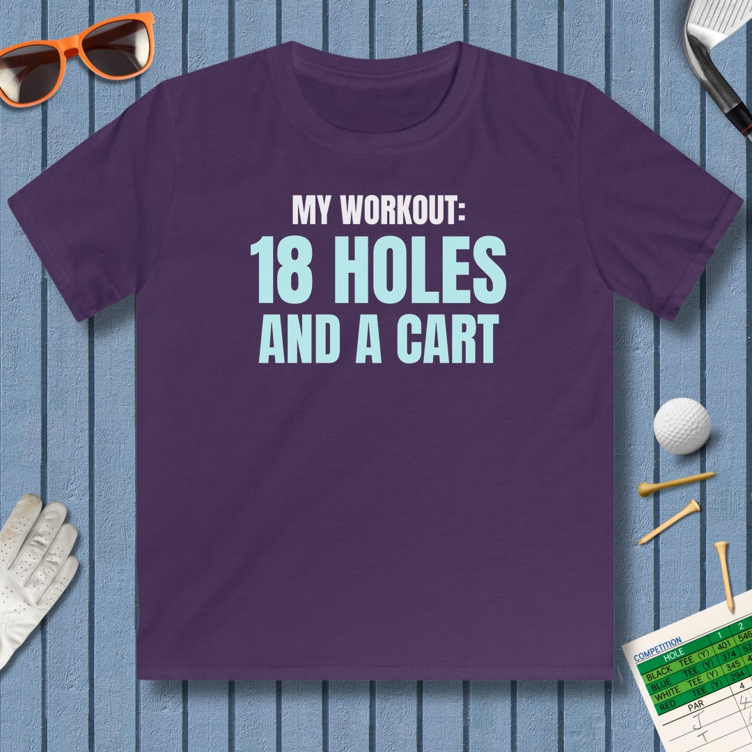 My Workout: 18 Holes - Youth Golf T-Shirt in Purple