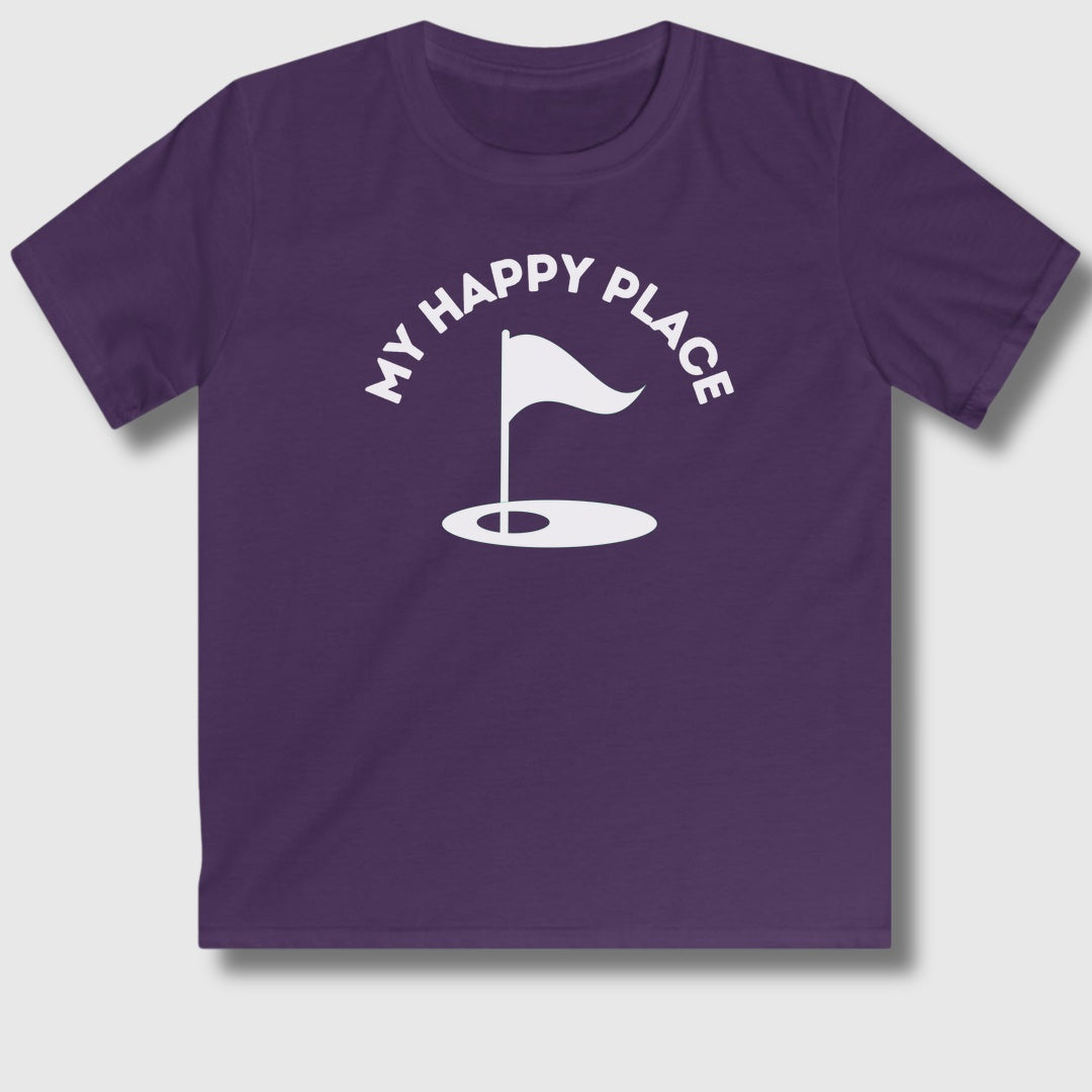 My Happy Place - Youth Golf T-Shirt in Purple