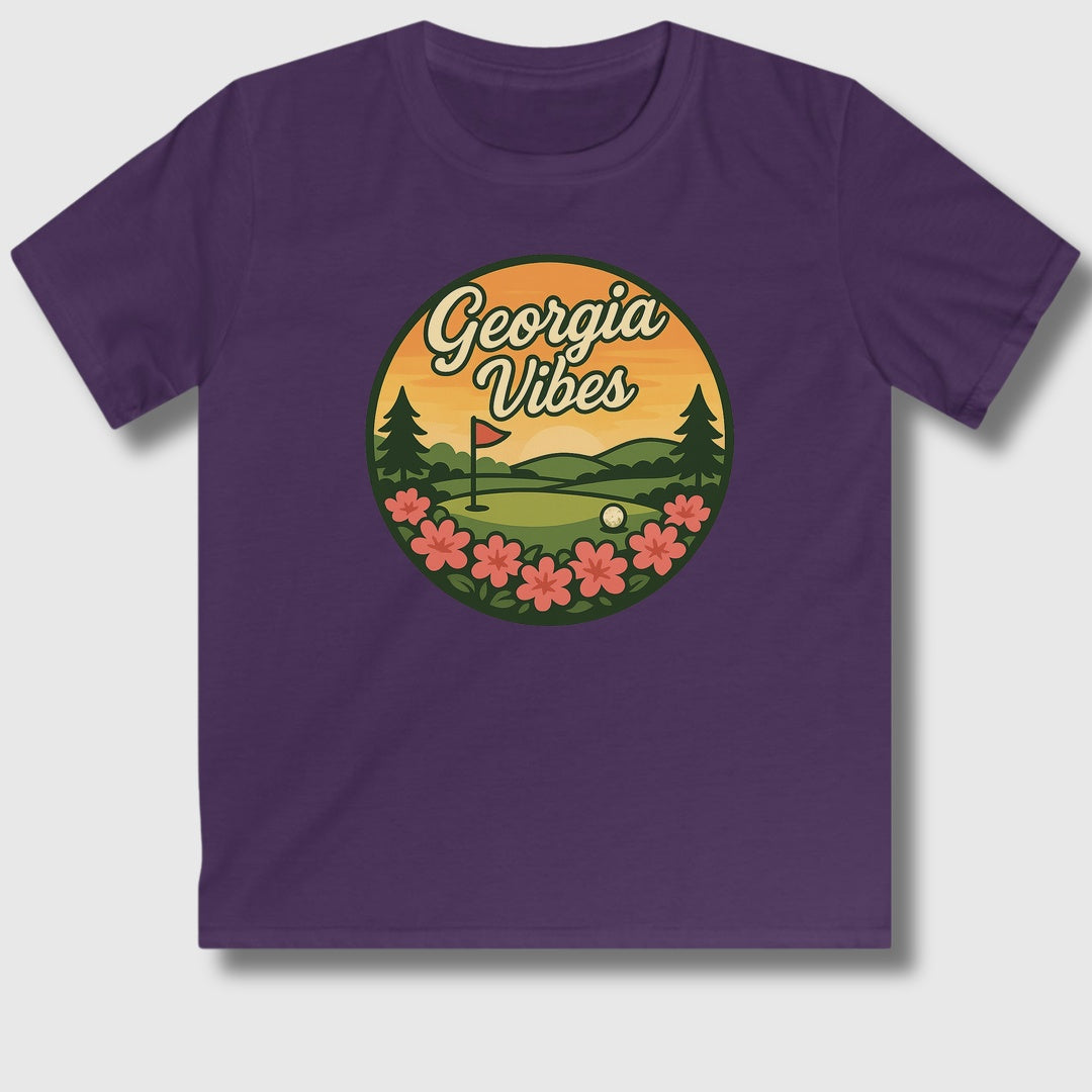Golf Vibes - Georgia Azalea Edition - Youth Golf T-Shirt in Purple