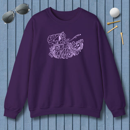 GRACE IN MOTION - Women's Golf Swirl Art - Adult Golf Sweatshirt in Purple