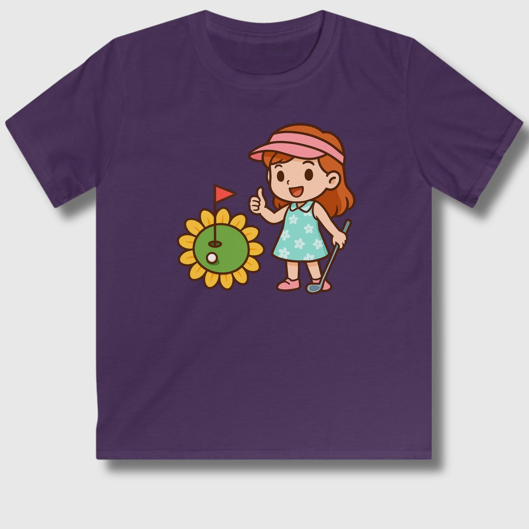 Sunflower Green - Youth Golf T-Shirt in Purple
