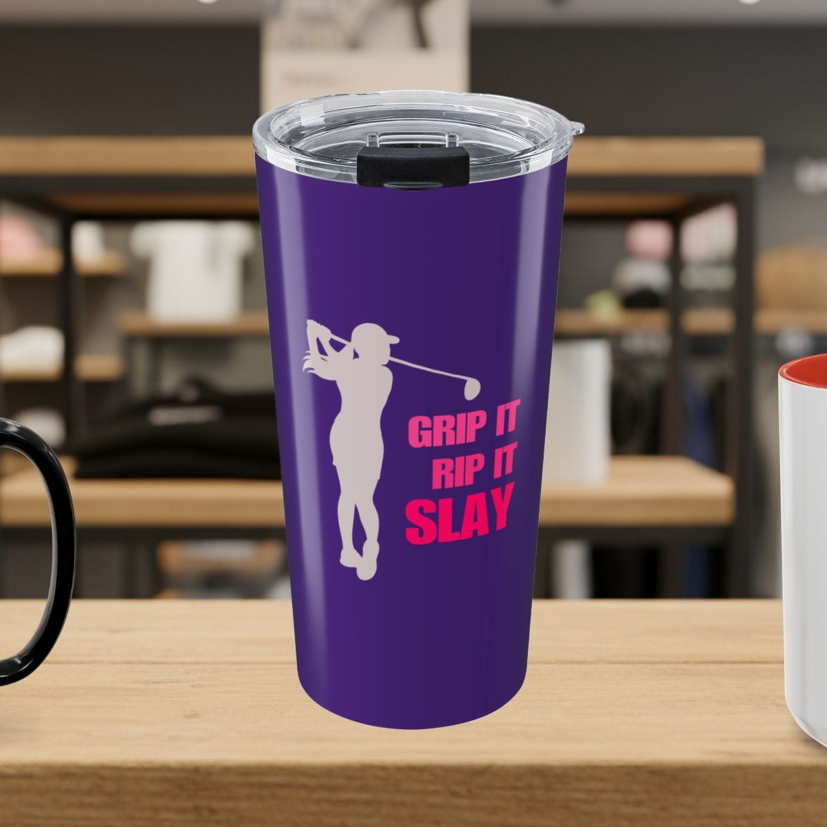 GRIP IT, RIP IT, SLAY (Female) - 20oz Tumbler in Purple