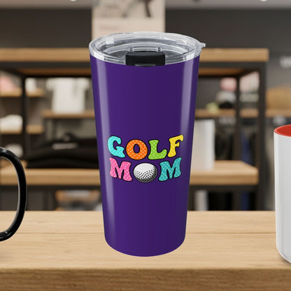 BUBBLY GOLF MOM, Polka Dot Pop - 20oz Tumbler in Purple