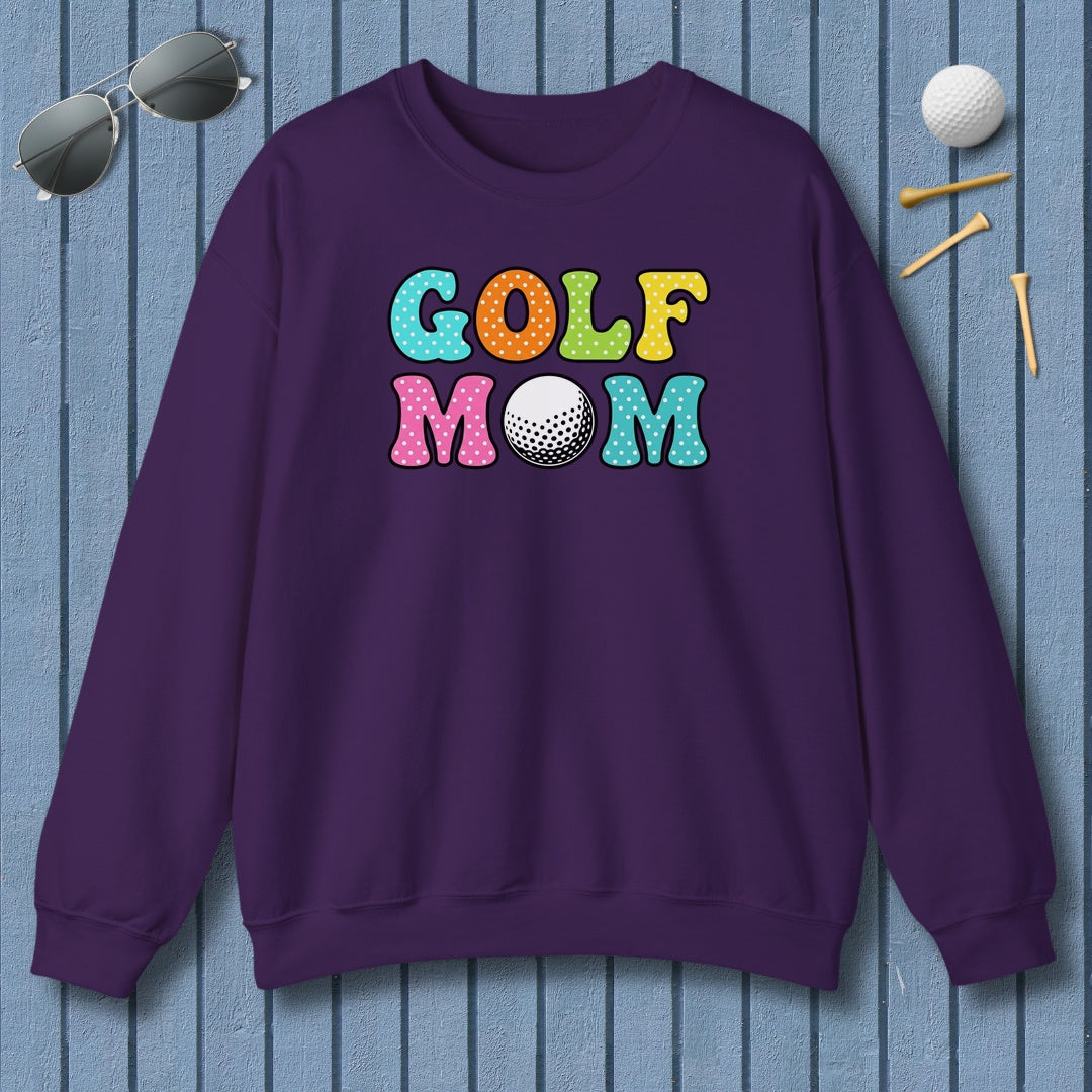 BUBBLY GOLF MOM, Polka Dot Pop - Adult Golf Sweatshirt in Purple