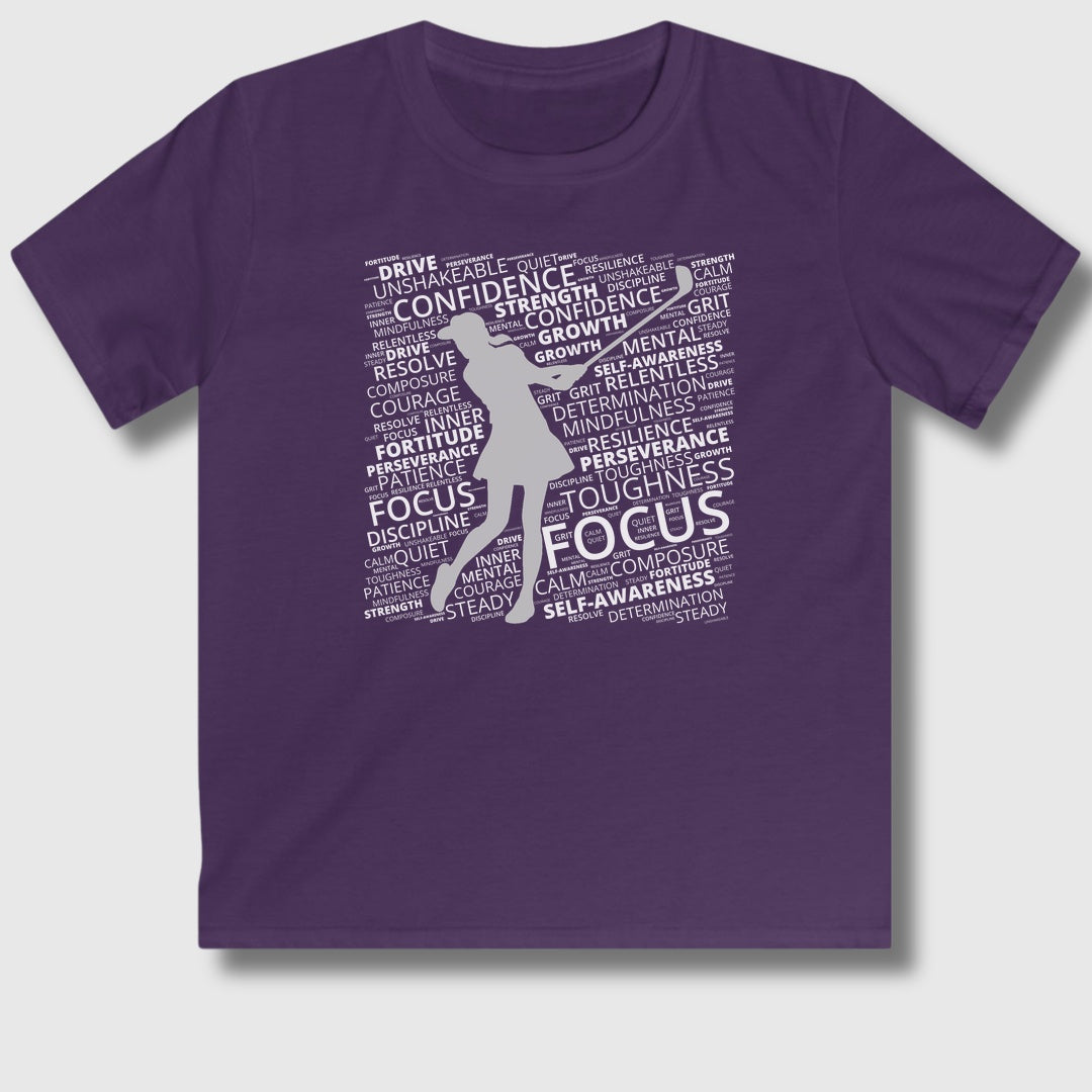 Unleash Your Mental Game (Female) - Youth Golf T-Shirt in Purple