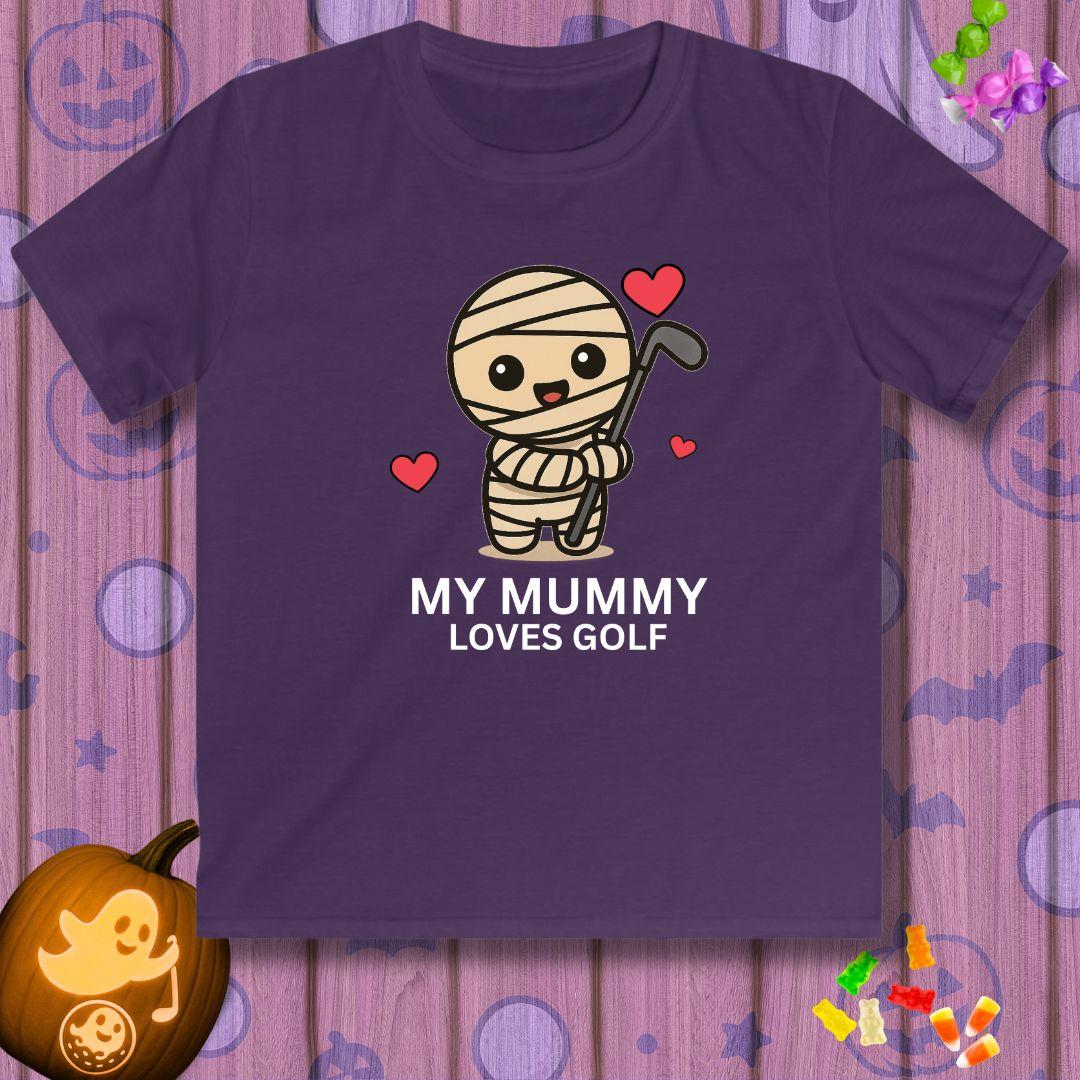 My Mummy Loves Golf  - Youth Halloween Golf T-Shirt