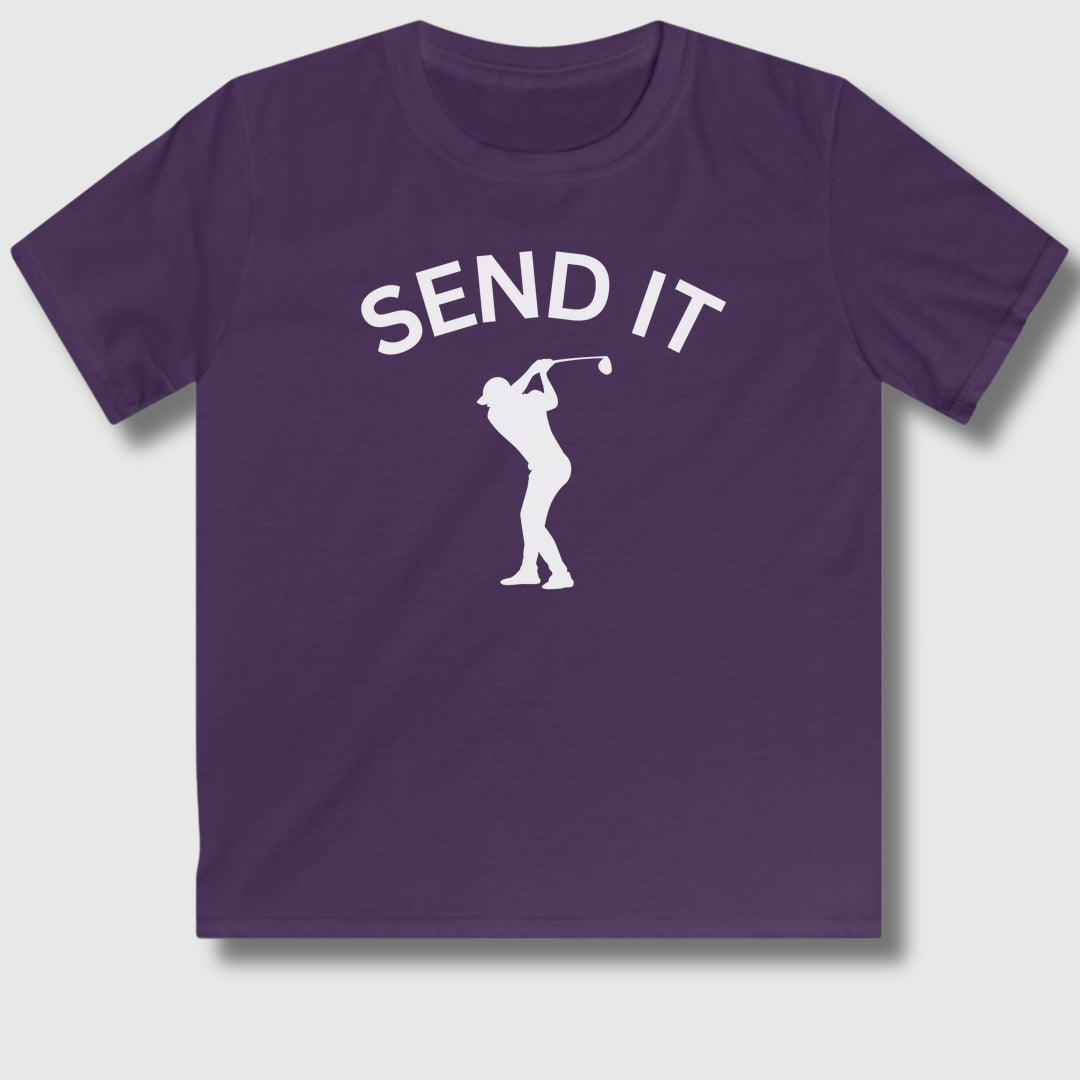 SEND IT (Male) - Youth Golf T-Shirt in Purple