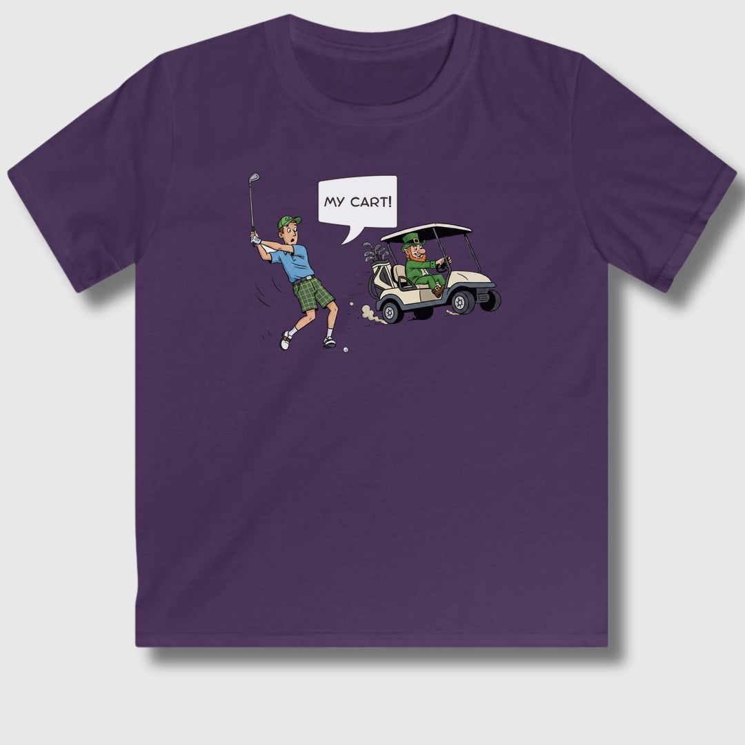My Cart! - Youth Golf T-Shirt in Purple