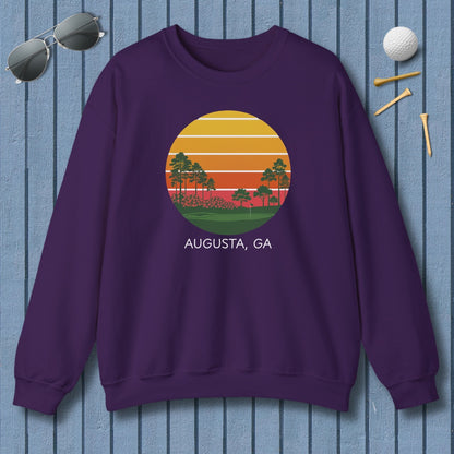 Retro Sunset - Augusta - Adult Golf Sweatshirt in Purple