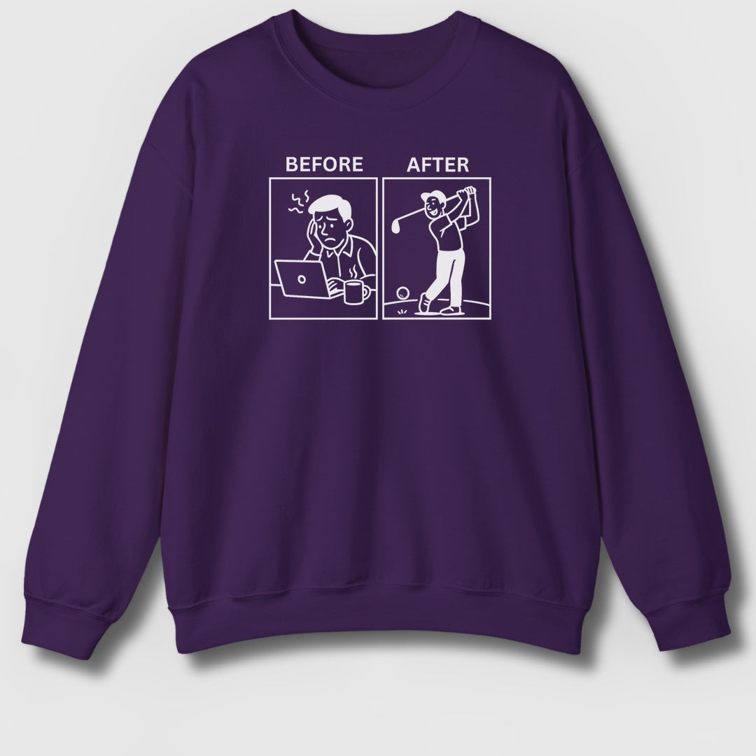 Before & After - Adult Golf Sweatshirt in Purple