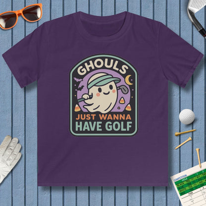 Ghouls Just Wanna Have Golf - Youth Golf T-Shirt in Purple