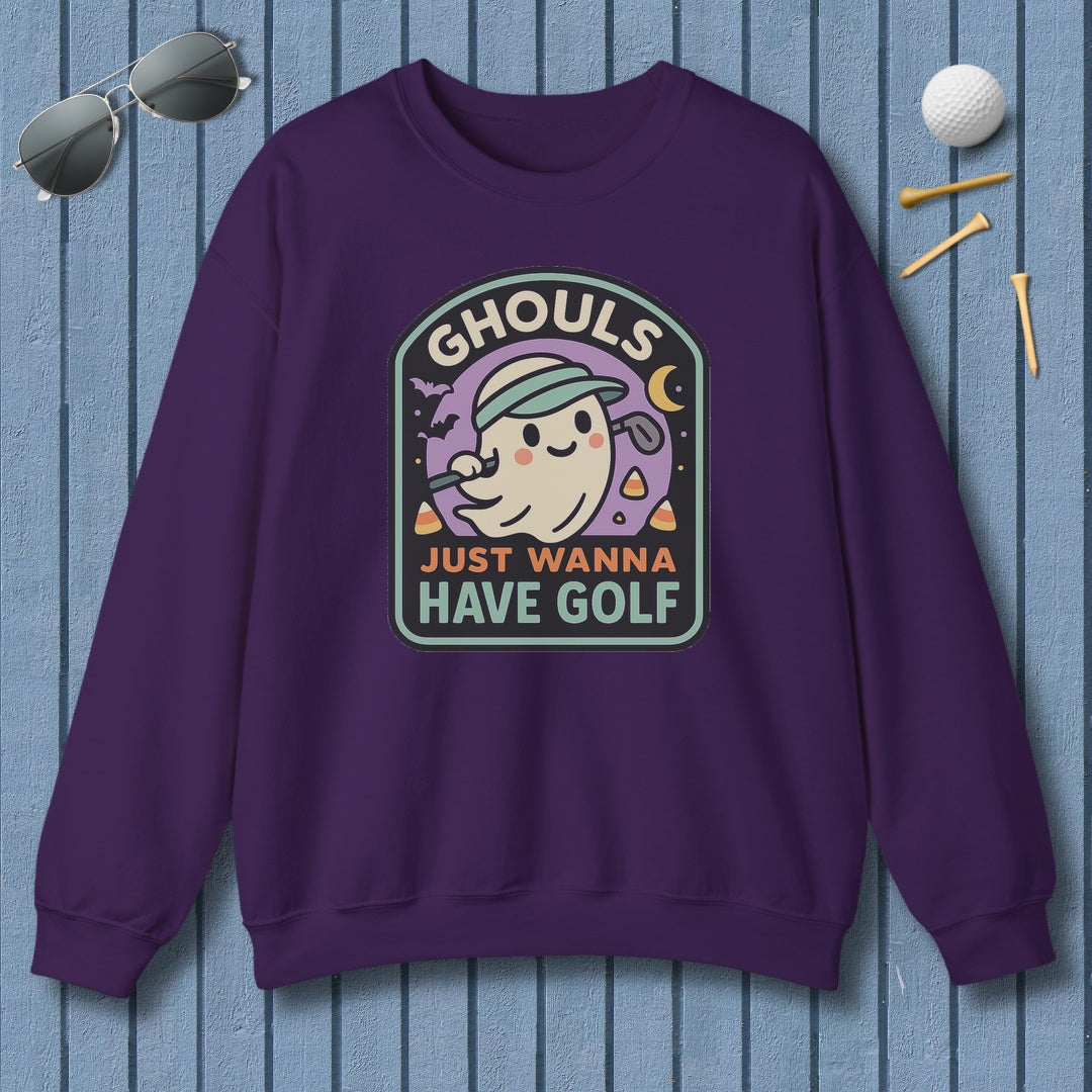 Ghouls Just Wanna Have Golf - Adult Golf Sweatshirt in Purple