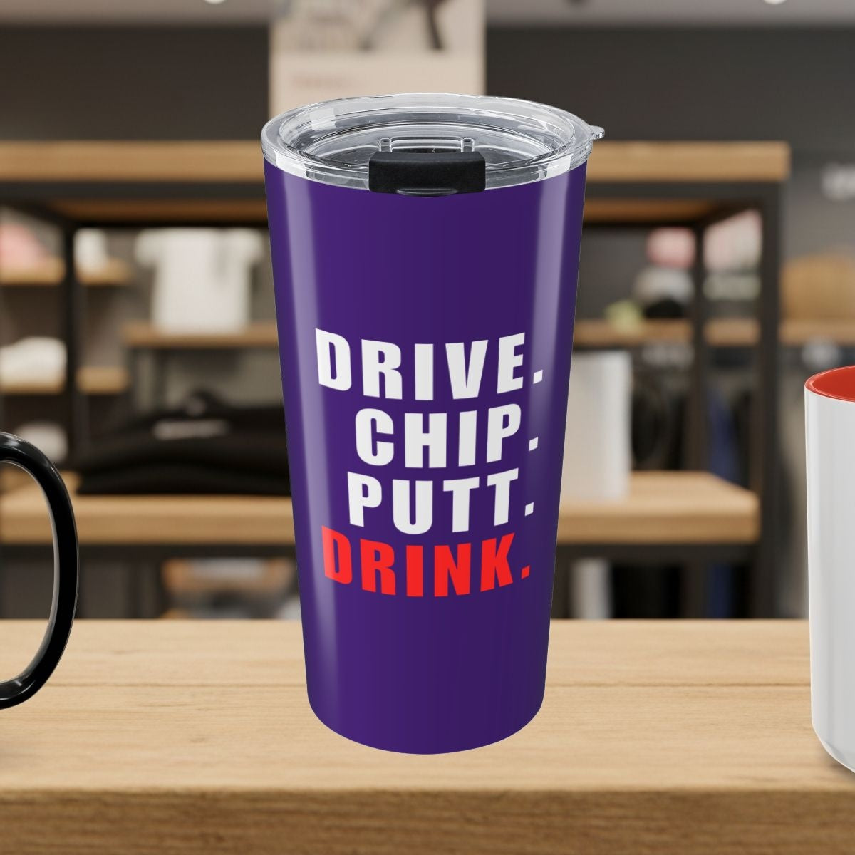 Drive Chip Putt Drink - 20oz Tumbler in Purple