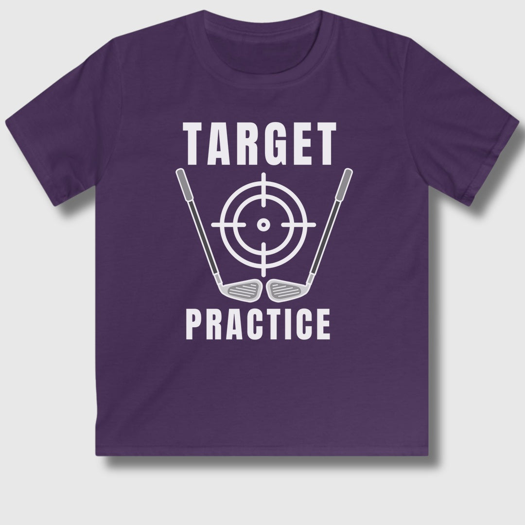 Target Practice - Youth Golf T-Shirt in Purple