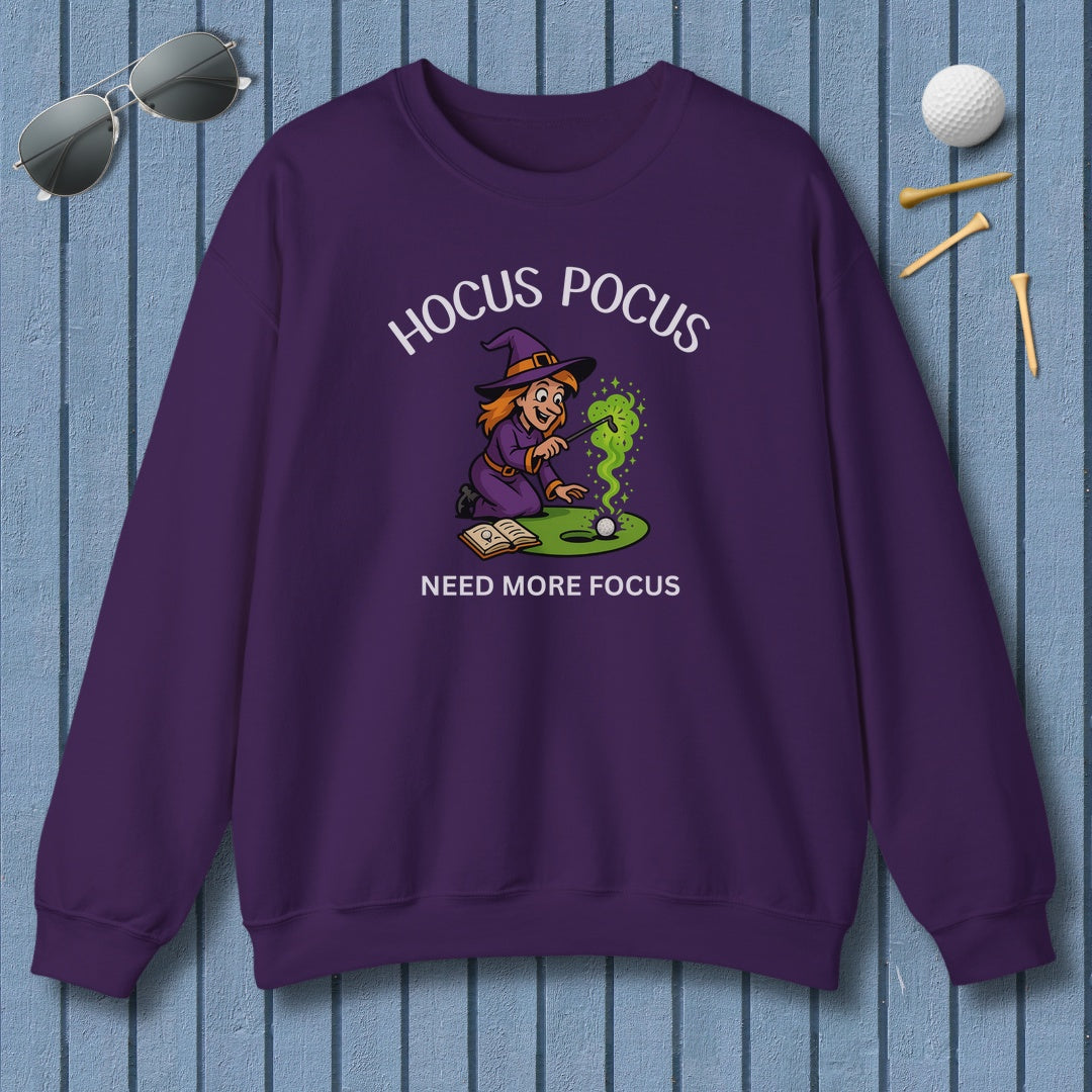 Hocus Pocus, Need More Focus - Adult Golf Sweatshirt in Purple