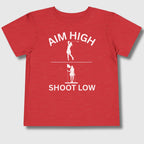 Aim High - Shoot Low (Female) - Toddler Golf T-Shirt in Red