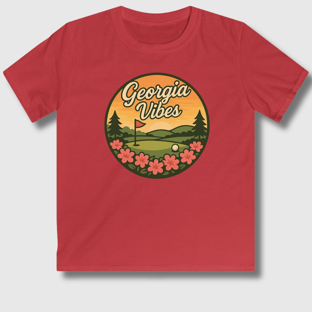 Golf Vibes - Georgia Azalea Edition - Youth Golf T-Shirt in Red