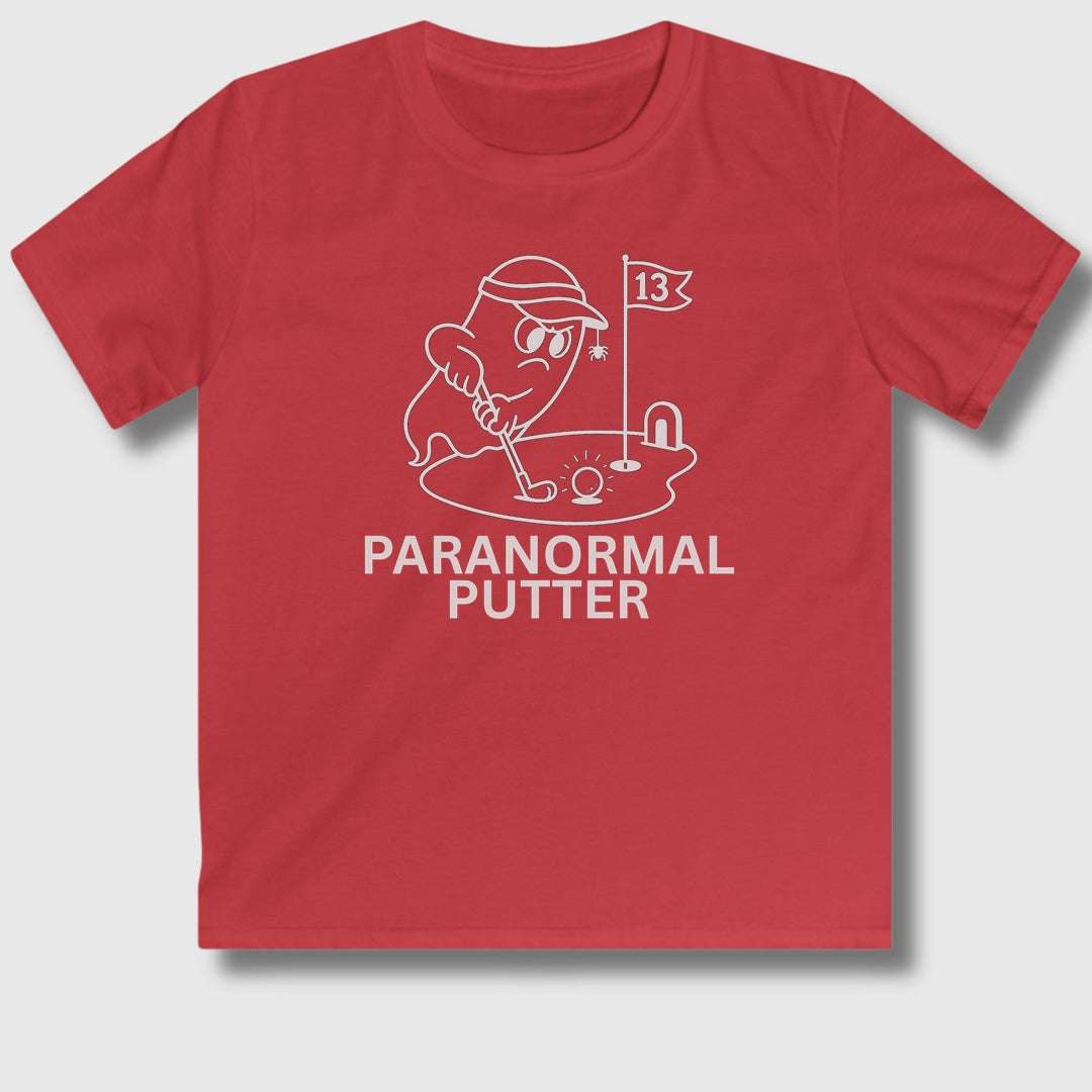 Paranormal Putter - Youth Golf T-Shirt in Red